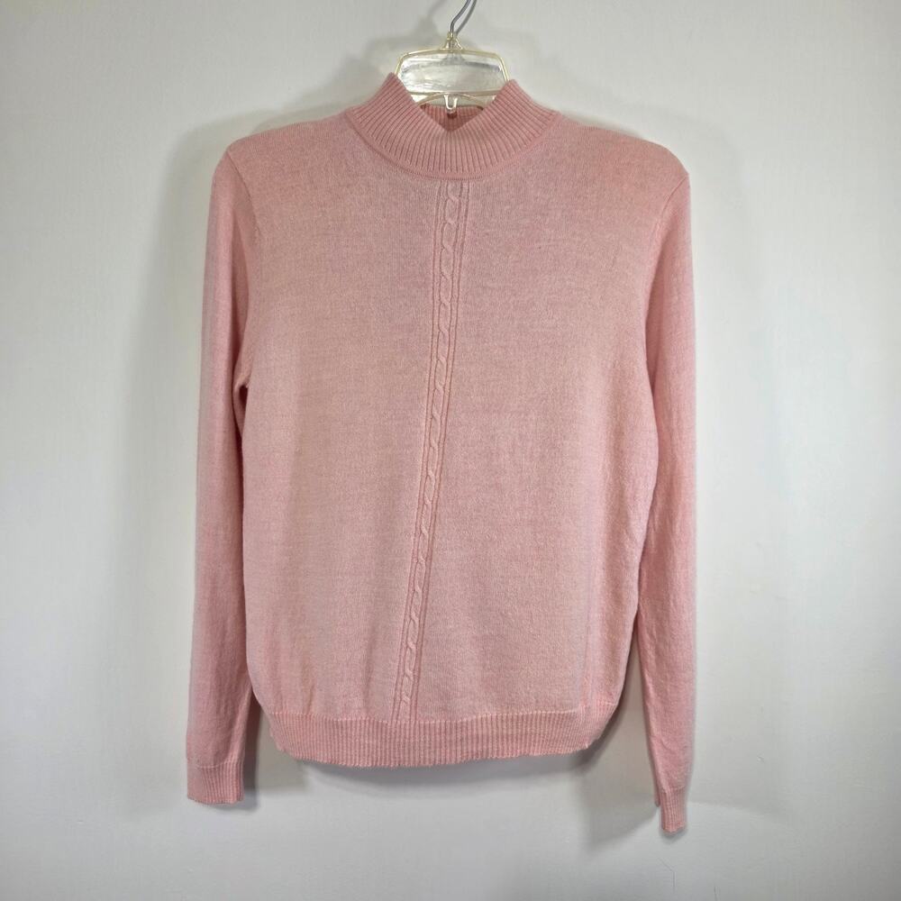 Preswick & Moore Womens Merino Wool Mock Neck Base Layer Sweater Large Petite